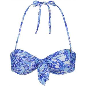 Fabienne Chapot Voorgevormde Strapless Bandeau Bikinitop Beline Blauw/wit - Maat XL