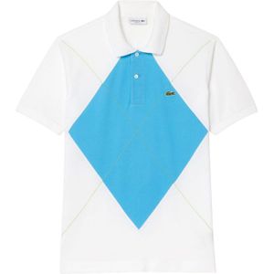 Lacoste Heren L.12.12 Argyle Klassiek Poloshirt (Wit/blauw)
