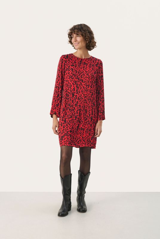 Part Two - Maibritpw Dr - Jurk - Veelkleurig - Luipaardprint - Lange Mouwen