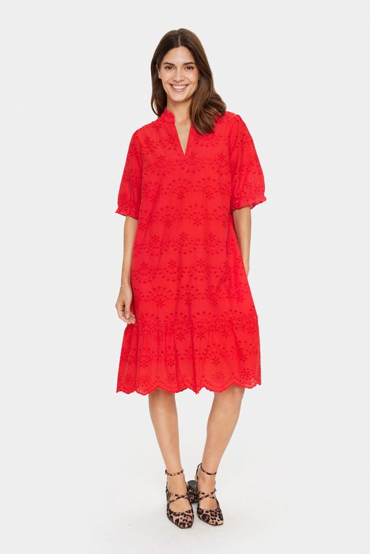 SAINT TROPEZ - GeleksaSZ - Jurk - Neonrood