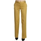 Just Cavalli Mosterdgele Rechte Formele Broek