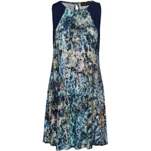 Marineblauwe jurk met opdruk