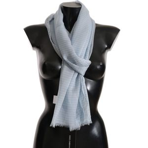 Dolce & Gabbana Dames sjaal blauw gestreept print 100% zijde omslagdoek 200x60cm