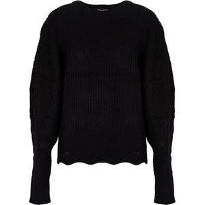 Silvian Heach - Gebreide Trui - Zwart - Ronde Hals - Pofmouwen