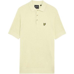 Lyle & Scott Heren Linnen Blend Gebreid Poloshirt (Beige)