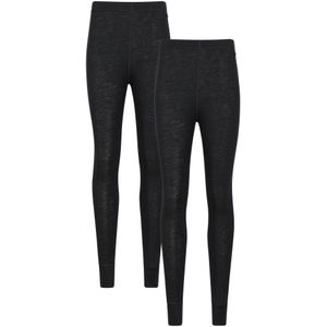 Mountain Warehouse Dames/Dames Merino Wol Base Layer Onderbroek (Set van 2) (Zwart)