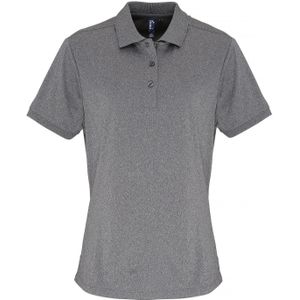 Premier Dames/dames Coolchecker korte mouw Pique Polo T-Shirt (Grijze Melange)