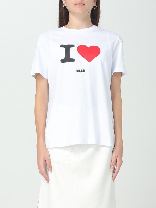 Msgm - T-shirt - Wit - Dames - Grafische Print
