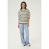 Pullover - Regular Fit - Zwart - Offwhite