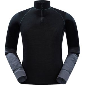 Mountain Warehouse Heren Ultra Merino Wol Zip Hals Base Layer Top (Zwart)