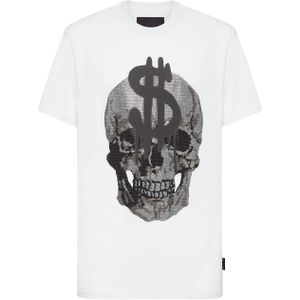 Philipp Plein, Heren, Tops, Wit, Maat: L Katoen,