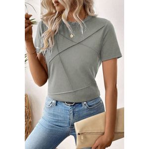 Geometrisch Paneel Korte Mouw Top