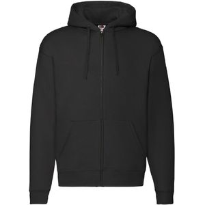 Fruit Of The Loom Heren Met Ritssluiting Sweatshirt Met Capuchon / Hoodie (Zwart)