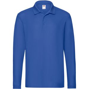 Fruit of the Loom Heren Premium Pique Poloshirt met lange mouwen (Koningsblauw)