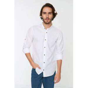 Trendyol Heren Mandarijn Kraag Standaard Mouw Basis Shirt - Maat M