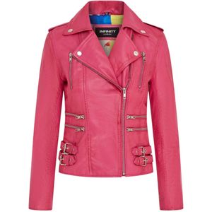 Brando - Loddon - Bikerjack - Fuchsia Roze - Leren