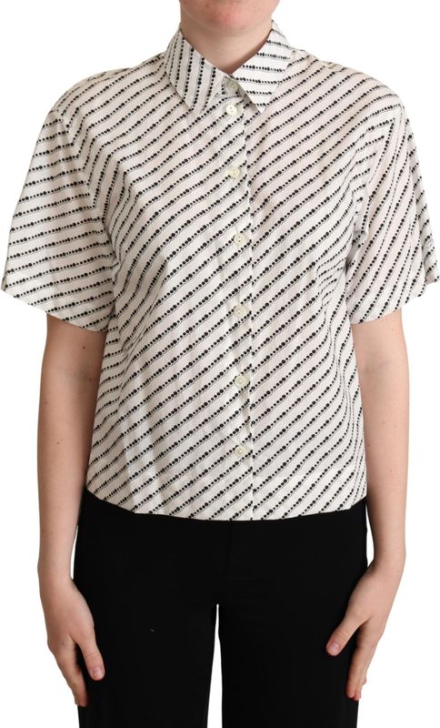 Dolce & Gabbana - Poloshirt - Zwart/Wit - Korte Mouwen - Dotted Design