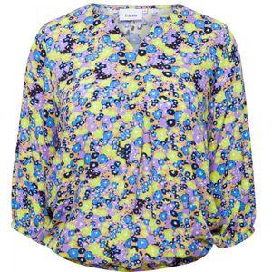 Fransa Plus Size Selection gebloemde blousetop FPMERLA groen/blauw/paars