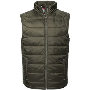 Russell Heren Nano Gewatteerde Bodywarmer (Donkere Olijf) - Maat 3XL