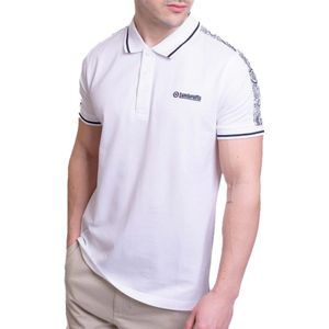 Lambretta Heren SS24 Paisley Taped Polo Shirt (Wit)