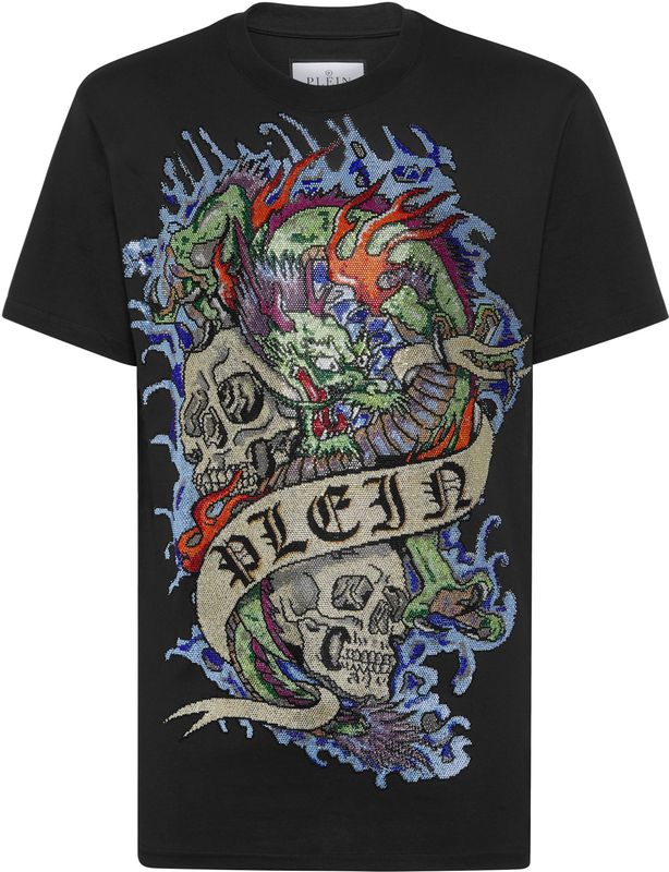 Philipp Plein, Heren, Tops, Zwart, Maat: L Katoen,