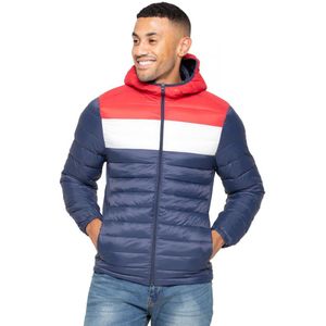 Jack & Jones | Gewatteerd Jack Met Capuchon En Lange Mouwen Voor Heren - Marineblauw/rood - Maat L