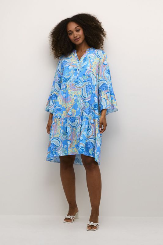 Blousejurk - Gemengde Kleuren - Knoopsluiting - Knielengte - Losse Pasvorm