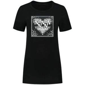 NIKKIE T-shirt Graphic Heart Met Printopdruk Zwart, Wit - Maat S