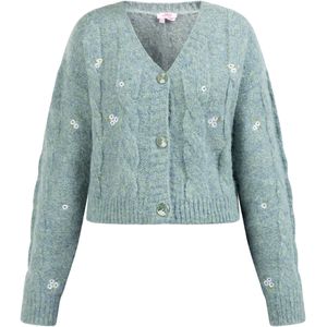 myMo - Blonda - Vest - Zacht - V-hals - Geborduurde Bloemen