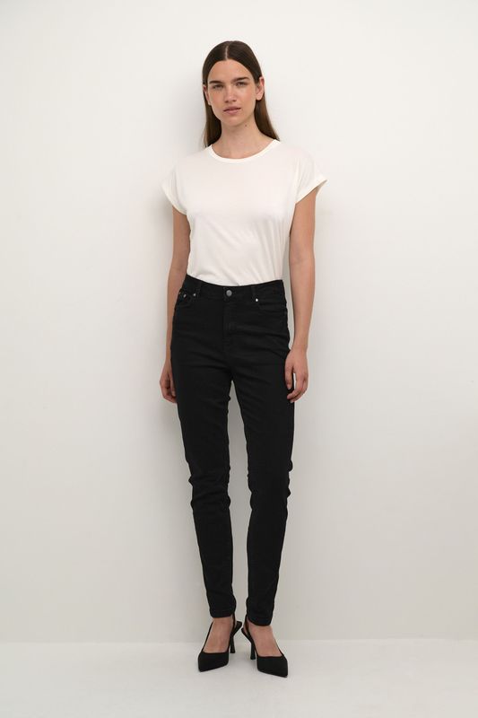 Kaffe - KAsimone Colour Jeans - Zwart - Skinny Pijp - Gewassen Denim