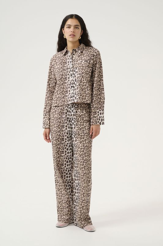 Overhemd met lang mouwen Classic fit Ulrike print - Simply taupe animal