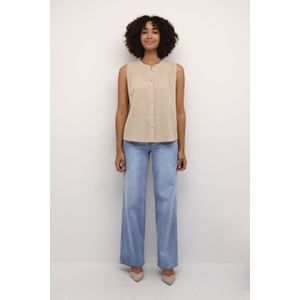 Blouse met korte mouwen Regular fit Feather Gray beige