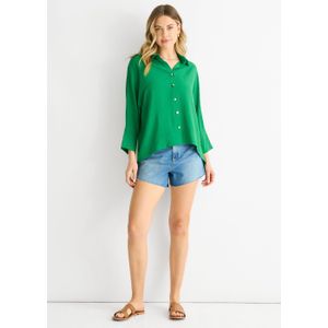 Kimono oversized blouse middengroen