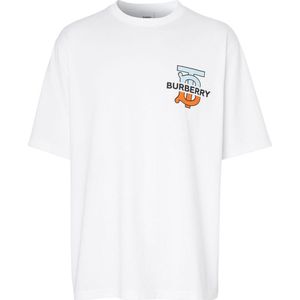Burberry Monogram-motief T-shirt Wit - Maat XL