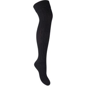 Steven - Dames 1 Paar Over De Knie Wol Sokken | Winter Warme Lange Sokken - Zwart