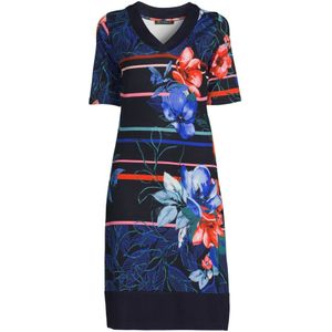 Betty Barclay jurk met all over print donkerblauw/rood
