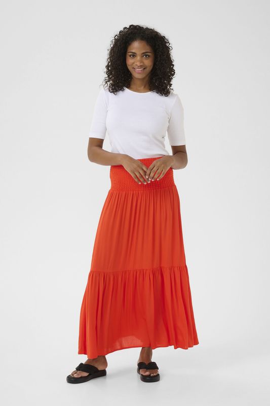 Kaffe - Rok - Oranje - A-lijn - Lang/maxi