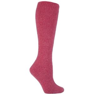 Dames extra lange 2,7 tog kniehoge wollen sokken - Roze