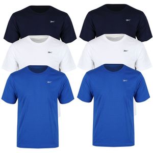 Reebok Santo T-shirts Met Ronde Hals Voor Heren, Set Van 3, Wit/blauw - Maat L