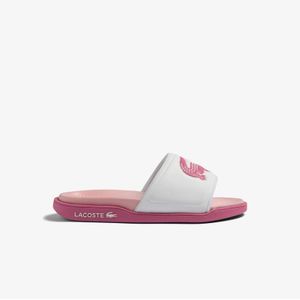 Women's Lacoste Serve 2.0 Sliders in White pink