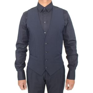 Dolce & Gabbana Mannen Zwart Wollen Formele Jurk Vest Gilet Jas