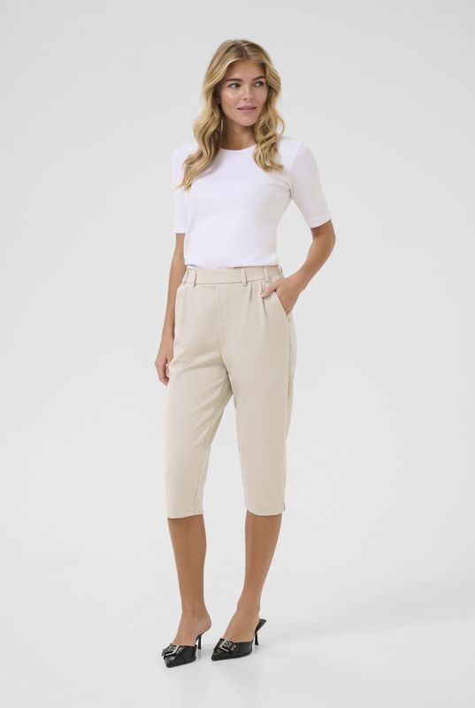 Kaffe Bandplooibroek 'KAjenny'  greige