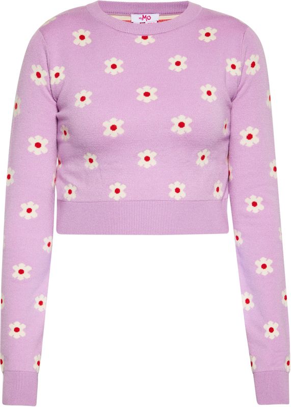 MYMO Trui  beige / pruim / rood