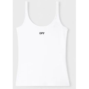 Off White, Dames, Tops, Wit, Maat: L Katoen,
