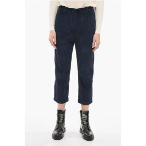 Corduroy broek met brede pasvorm in blauw