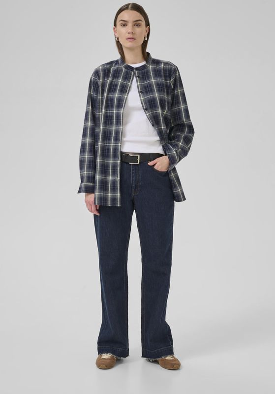 My Essential Wardrobe - Blouse 'MarlyMW' - Crème/Nachtblauw - Klassieke Blouse