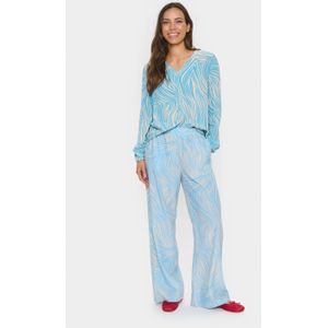 Casual broek Loose fit Blue Leaves Strokes blue