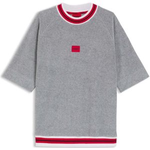 HUGO - Relaxed-Fit Sweater - Gemêleerde Badstof - Katoenmix - Logolabel