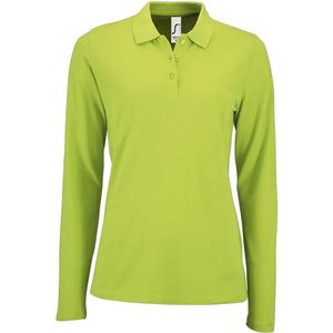 SOLS Dames/Dames Perfect Pique Poloshirt met Lange Mouwen (Appelgroen)