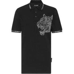 Plein Sport - Polo Shirt Tiger - Zwart - Katoen - Heren